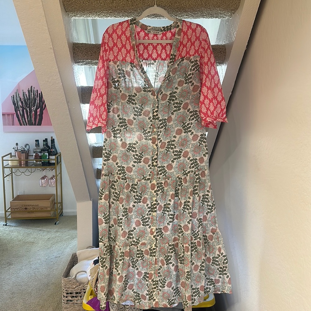 Maxi Hutton down dress from Zara